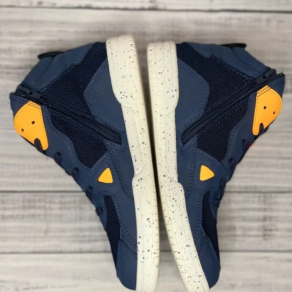 XIDISO Girls/Boys/Kids Mid Top Sneakers (Navy Blue/Orange/White) NWOT - Picture 3 of 13